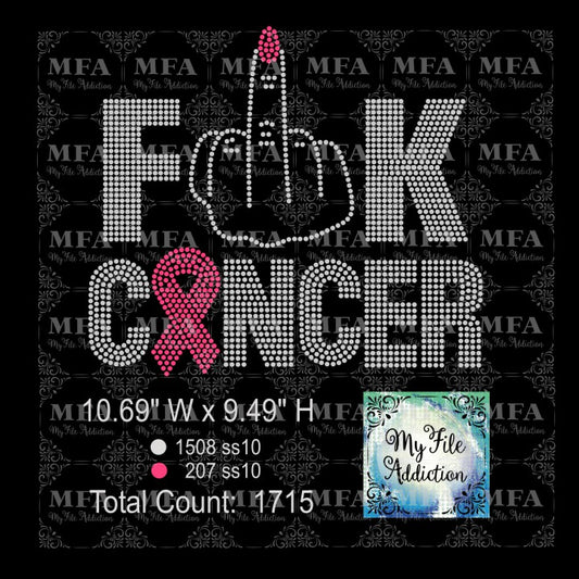 F**K Cancer Rhinestone Digital Download File