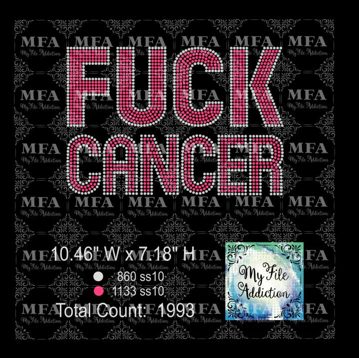 FUCK Cancer 2 Rhinestone Digital Download File
