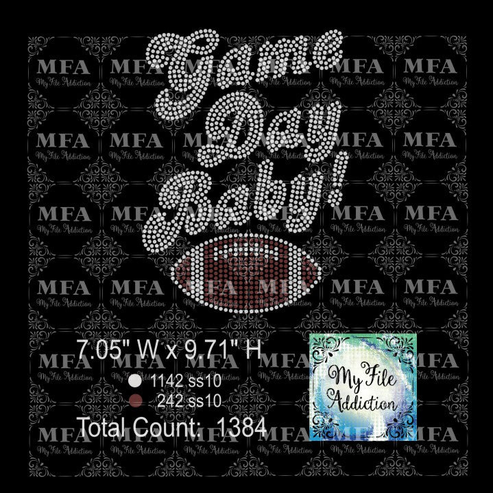 Game Day Baby 1 Rhinestone Digital Download File