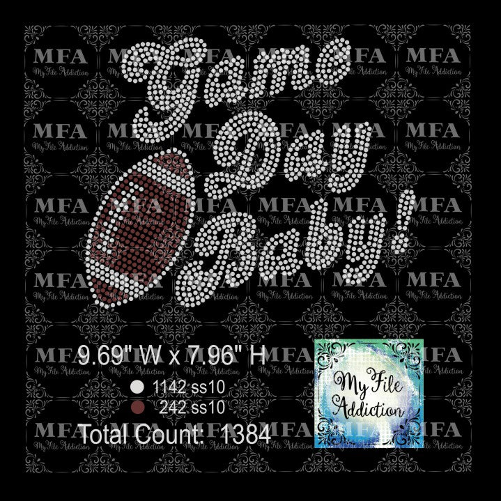 Game Day Baby 2 Rhinestone Digital Download File