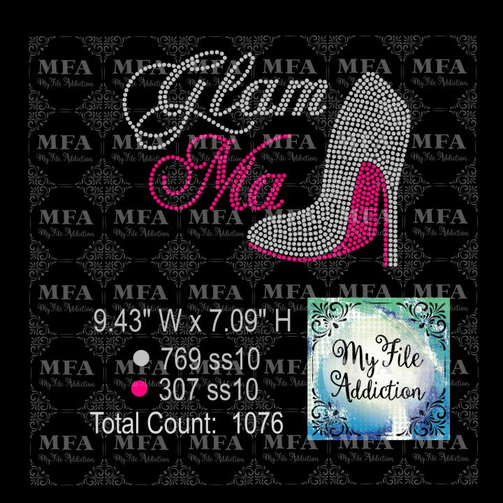 Glam Ma Rhinestone Digital Download File