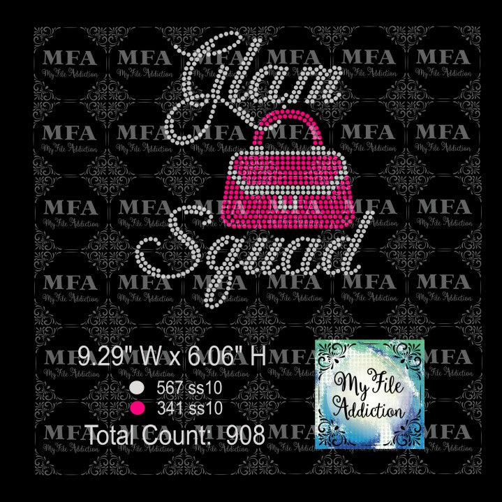 Glam Squad with Purse Rhinestone Digital Download File - My File Addiction