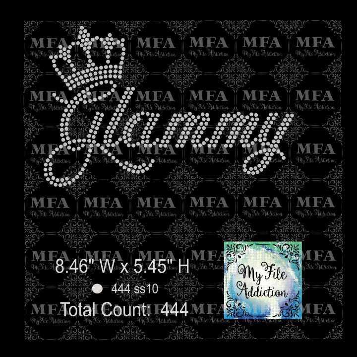 Glammy with Crown Rhinestone Digital Download File
