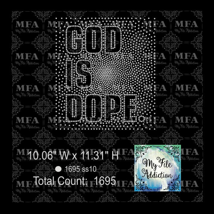 God Is Dope 2 Rhinestone Digital Download File - My File Addiction