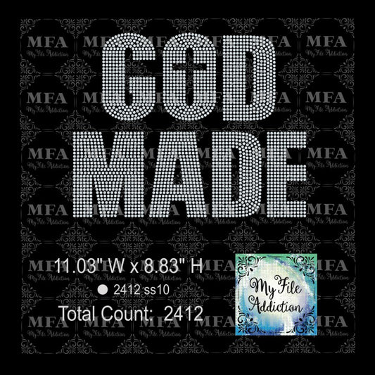 God Made Rhinestone Digital Download File