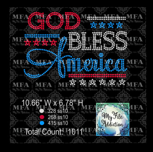 God Bless America Rhinestone Digital Download File - My File Addiction