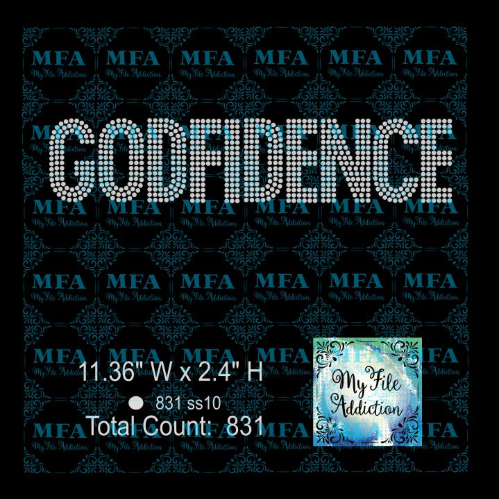 Godfidence Rhinestone Digital Download File - My File Addiction