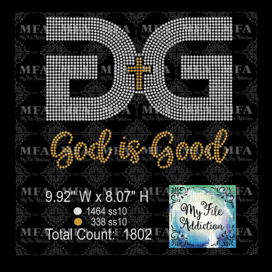 God Is Good Rhinestone Digital Download File