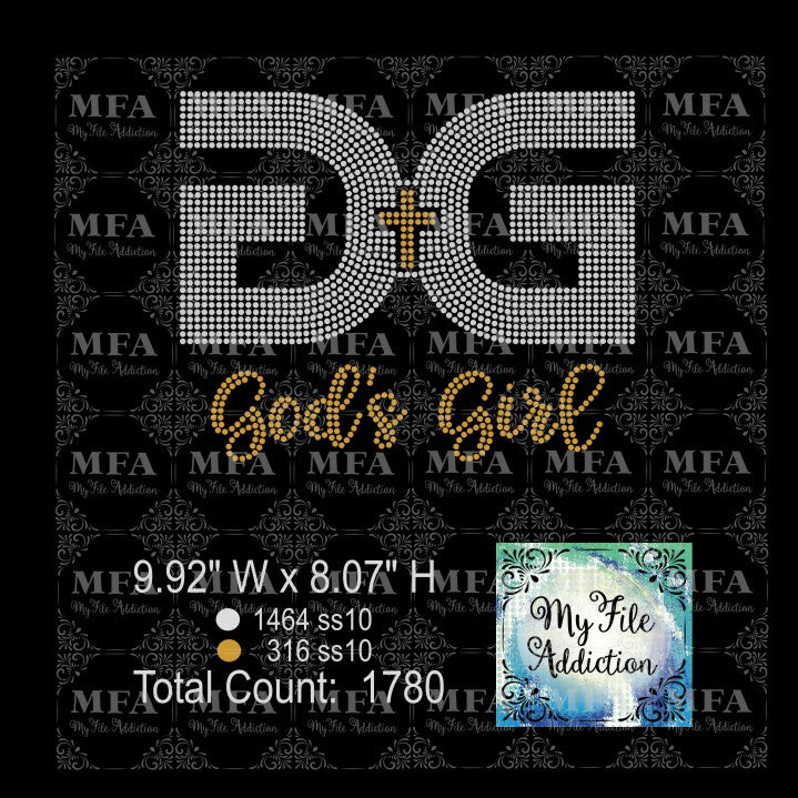 God's Girl Rhinestone Digital Download File