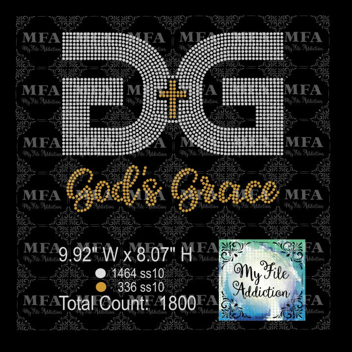 God's Grace Rhinestone Digital Download File