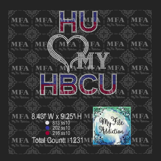 HU Love My HBCU Rhinestone Digital Download File - My File Addiction