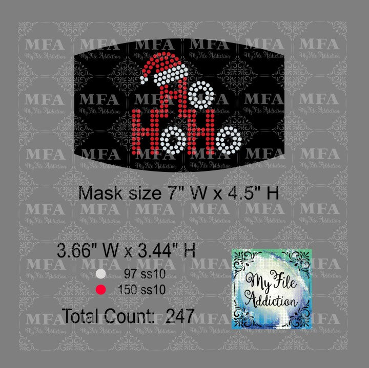Ho Ho Ho 2 Small Rhinestone Digital Download File
