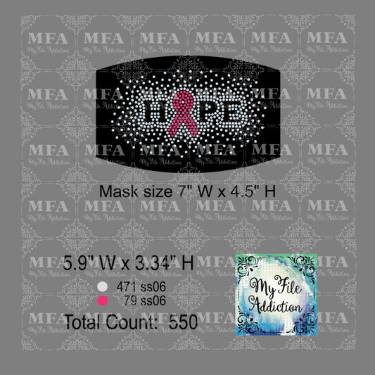 Hope with Ribbon Scatter Small Cancer Rhinestone Digital Download File