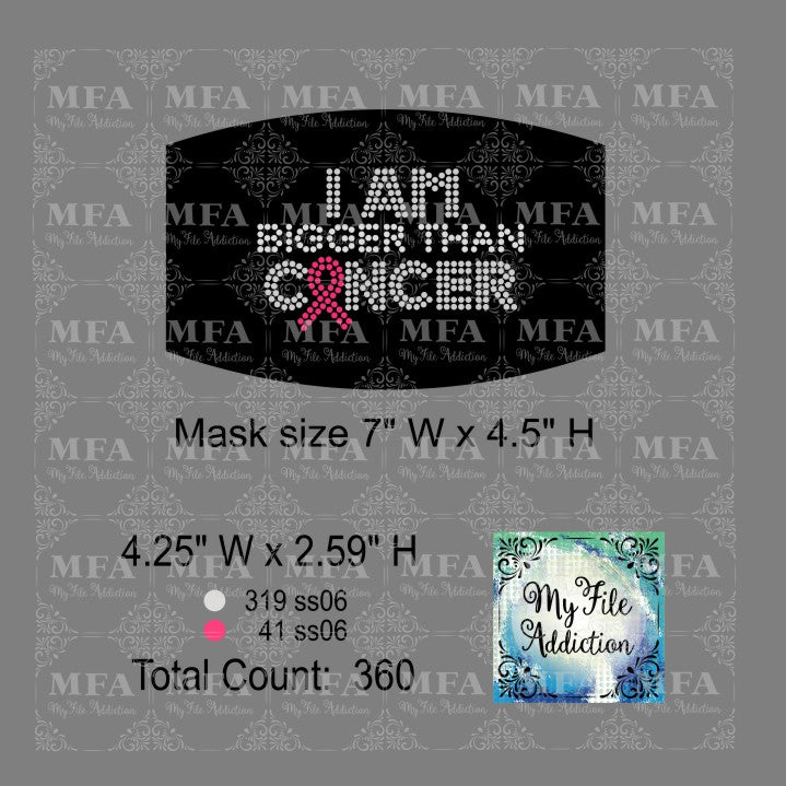 I Am Bigger Than Cancer Small Rhinestone Digital Download File