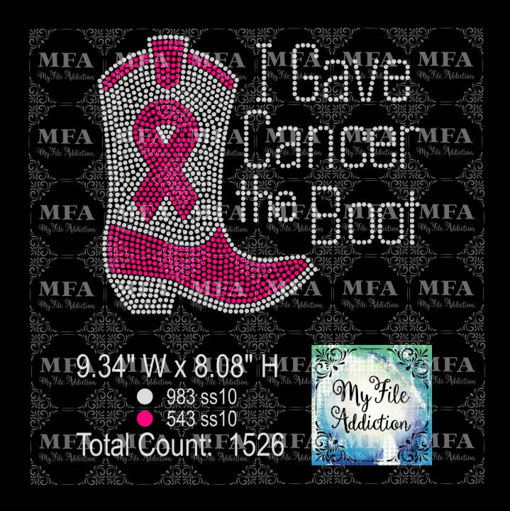 I Gave Cancer The Boot Cancer Rhinestone Digital Download File