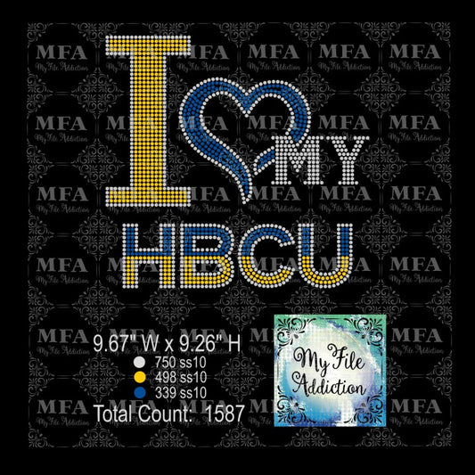 I Love My HBCU 3 Colors Rhinestone Digital Download File