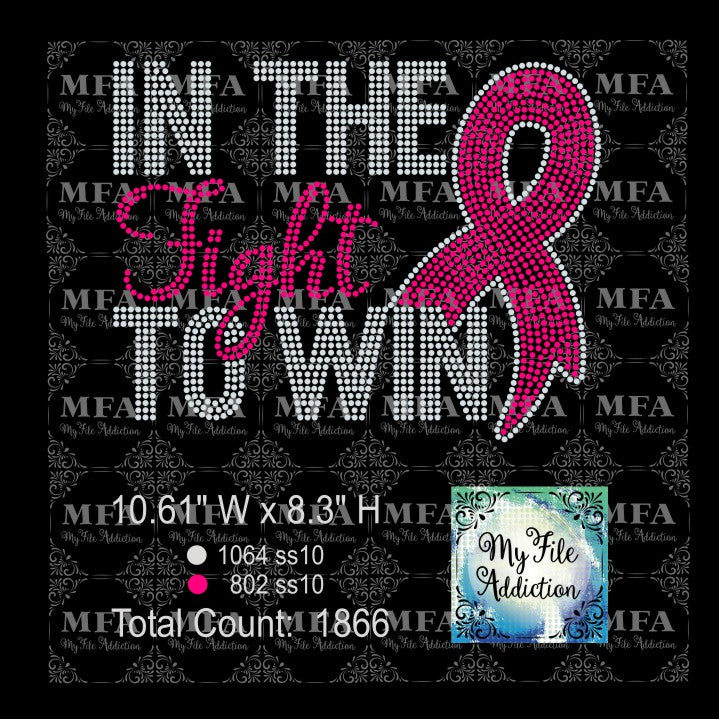 In the Fight to Win Cancer Rhinestone Digital Download File