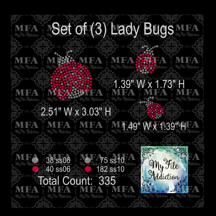 Lady Bugs Rhinestone Digital Download File - My File Addiction