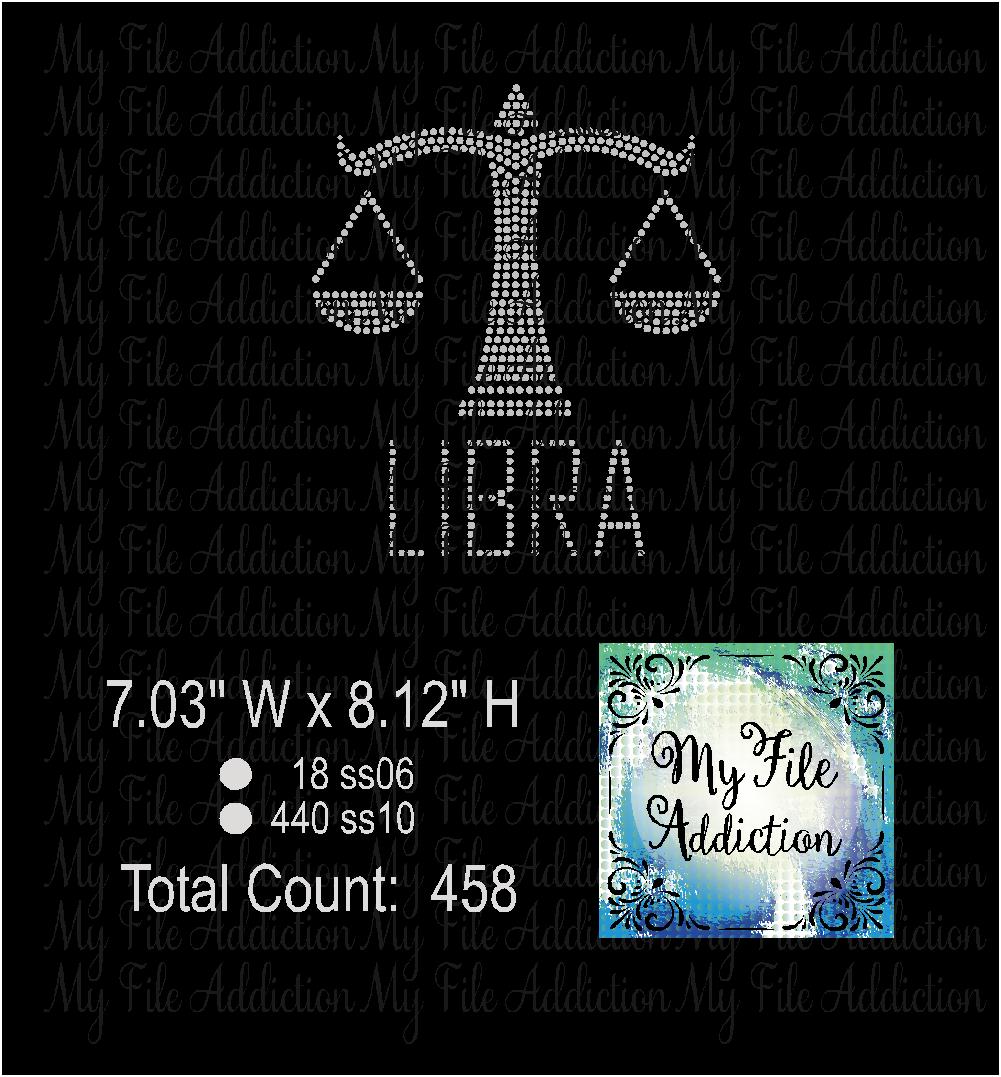 Libra Zodiac Rhinestone Digital Download File - My File Addiction
