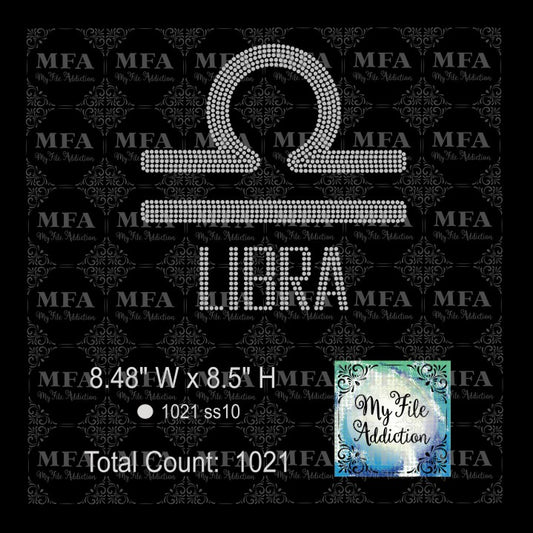 Libra 2 Zodiac Sign Rhinestone Digital Download File - My File Addiction
