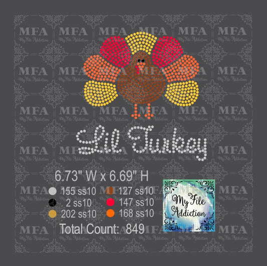 Lil Turkey Rhinestone Digital Download File