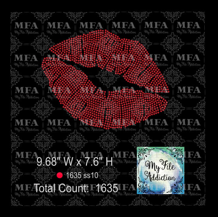 Lips Large Rhinestone Digital Download File