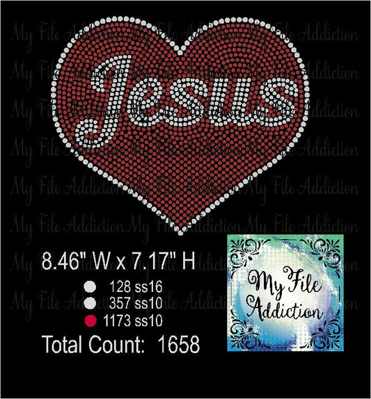 Love Jesus Rhinestone Digital Download File - My File Addiction