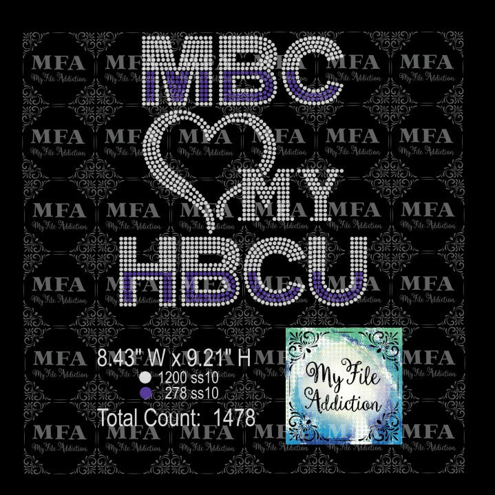 MBC Love My HBCU Rhinestone Digital Download File - My File Addiction