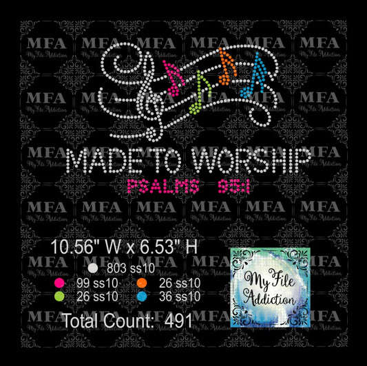 Made To Worship Rhinestone Digital Download File