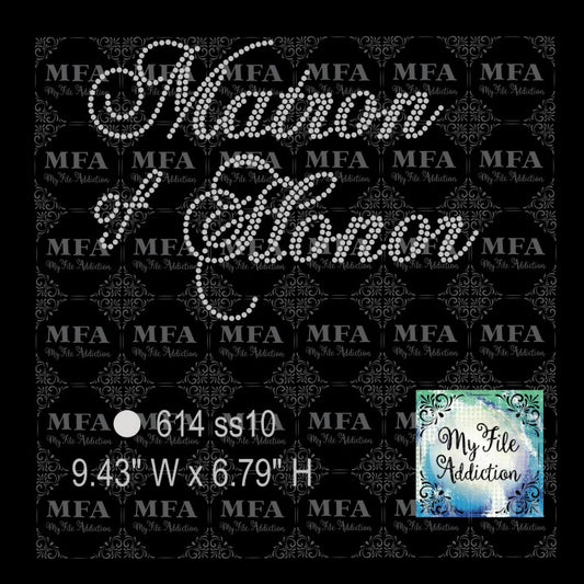 Matron of Honor Rhinestone Digital Download File - My File Addiction