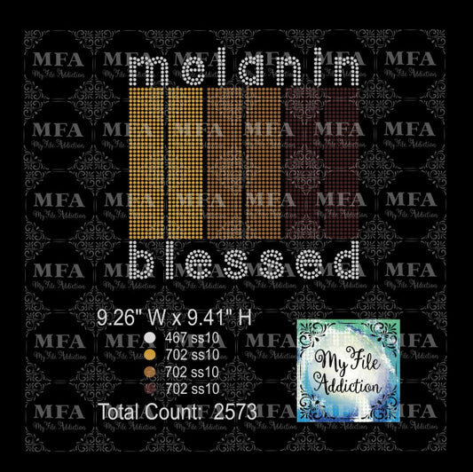 Melanin Blessed Rhinestone Digital Download File