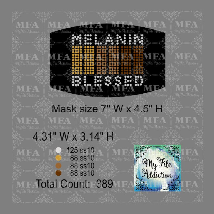 Melanin Blessed Small Rhinestone Digital Download File