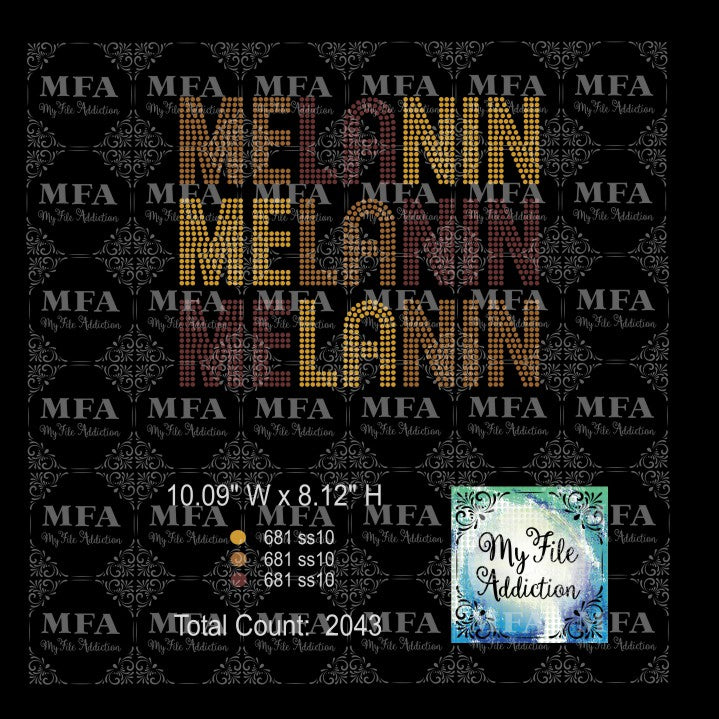 Melanin Tri Color Rhinestone Digital Download File