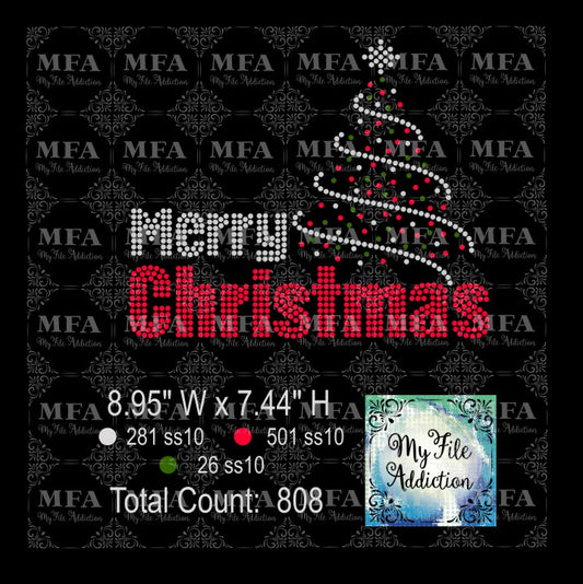 Merry Christmas Rhinestone Digital Download File