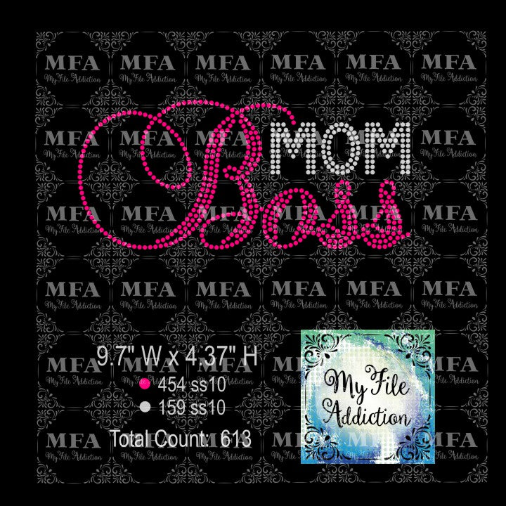 MOM Boss Rhinestone Digital Download File