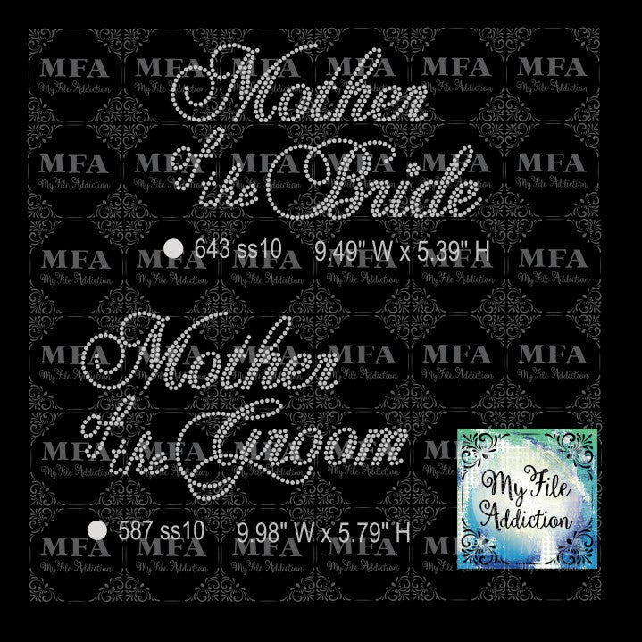 Mother of the Bride & Groom Rhinestone Digital Download File - My File Addiction
