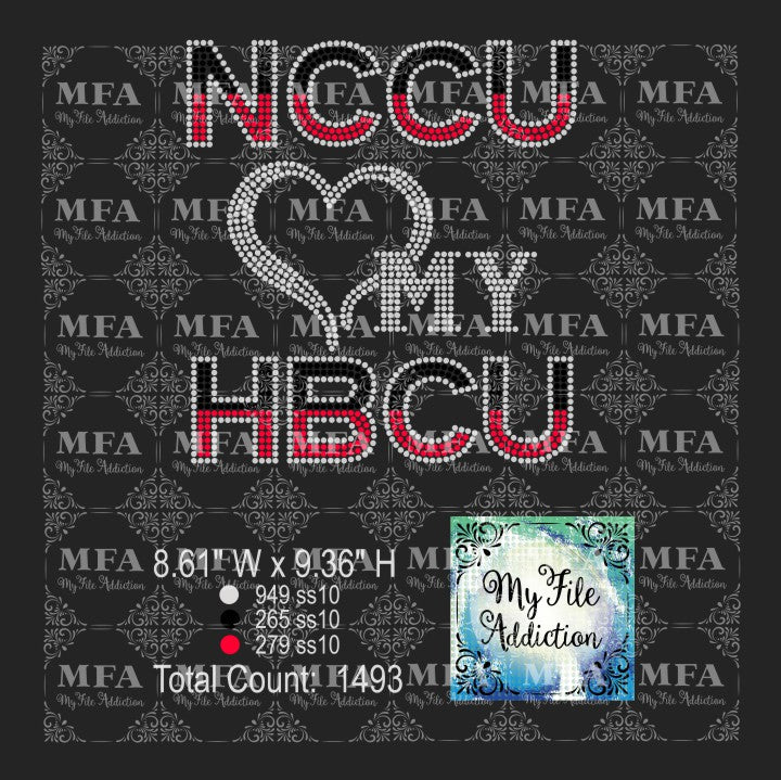 NCCU Love My HBCU Rhinestone Digital Download File - My File Addiction