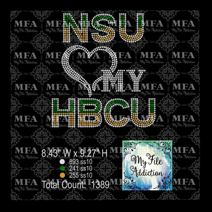 NSU Love My HBCU Rhinestone Digital Download File - My File Addiction
