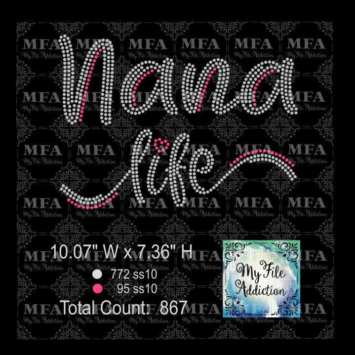 Nana Life Rhinestone Digital Download File