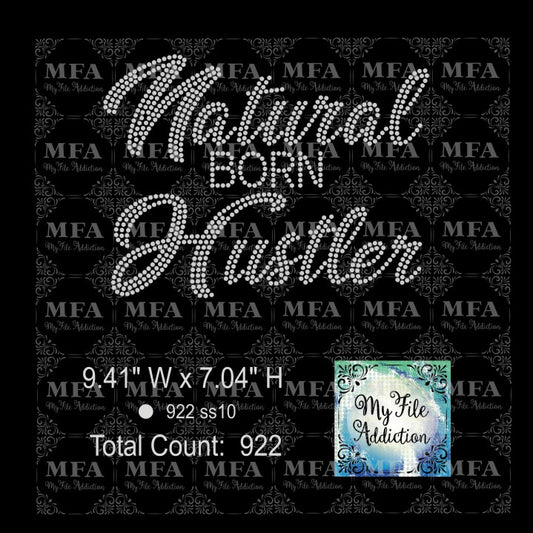Natural Born Hustler Rhinestone Digital Download File