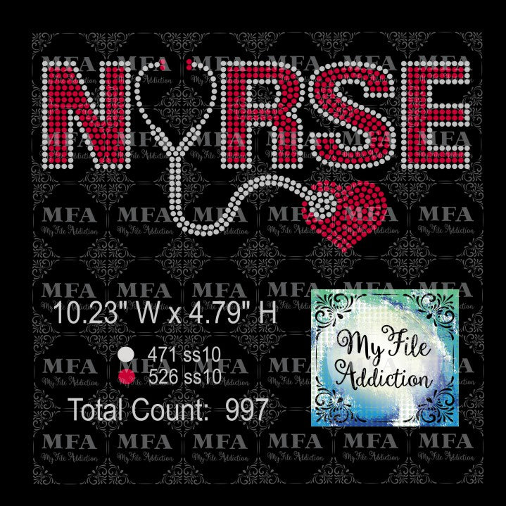 Nurse Rhinestone Digital Download File - My File Addiction