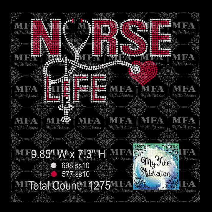 Nurse Life 2 Rhinestone Digital Download File - My File Addiction