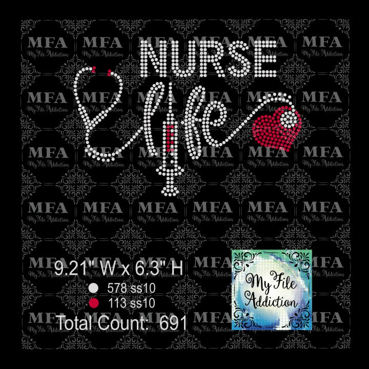 Nurse Life 4 Rhinestone Digital Download File - My File Addiction