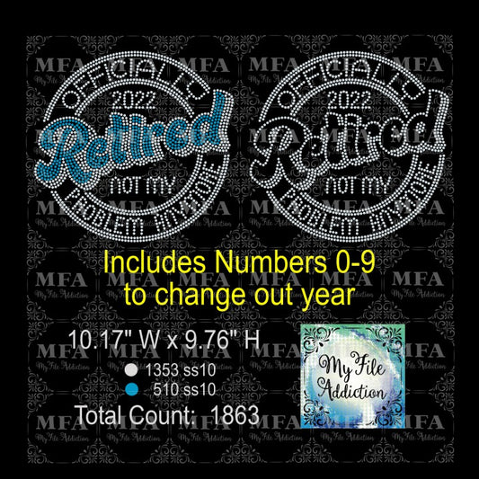 Officially Retired Includes Numbers 0-9 Rhinestone Digital Download File