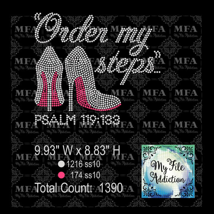 Order My Steps Rhinestone Digital Download File