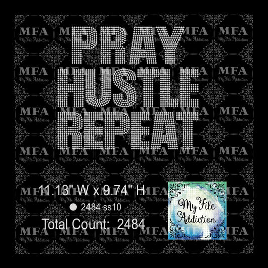 Pray Hustle Repeat 2 Rhinestone Digital Download File