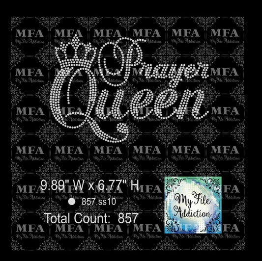 Prayer Queen Rhinestone Digital Download File