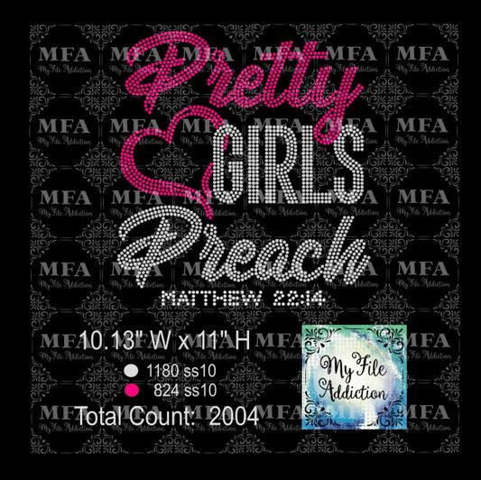 Pretty Girls Preach Rhinestone Digital Download File - My File Addiction