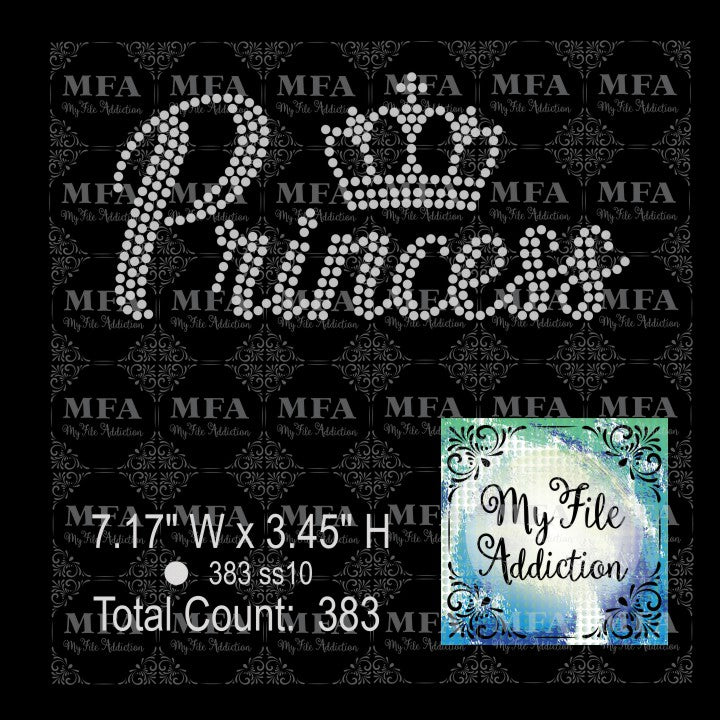 Princess Rhinestone Digital Download File - My File Addiction