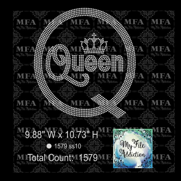 Queen Inside of Q Rhinestone Digital Download File